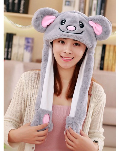 Lolita Hat Grey Koala Ear Fluffy Lolita Balloon Hat Accessories Sweet Daily Casual