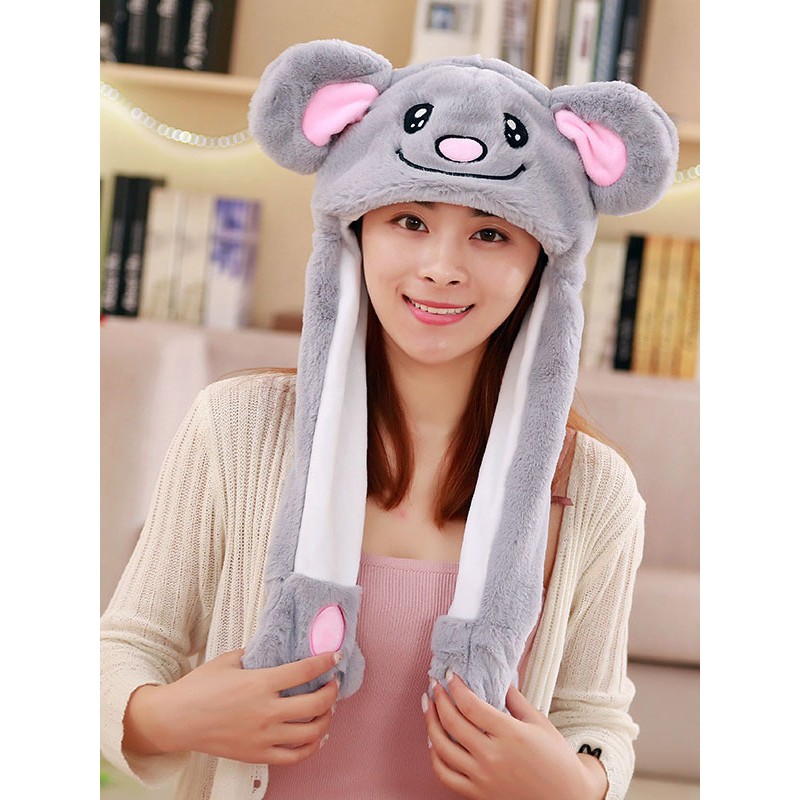 Lolita Hat Grey Koala Ear Fluffy Lolita Balloon Hat Accessories Sweet Daily Casual