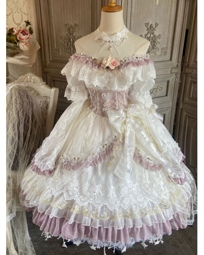 Sweet Lolita Dress Polyester Short Sleeves Dress