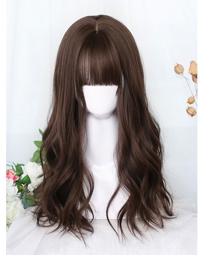 Brownish Black Lolita Wigs Long Heat-resistant Fiber Lolita Accessories