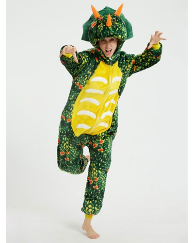 Women Dinosaur Kigurumi Pajamas For Adult Green Polyester Kigurumi Costumes