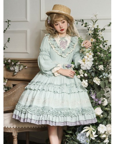 Sweet Lolita Dress Polyester Long Sleeves Dress