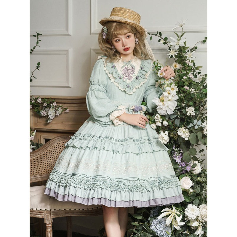 Sweet Lolita Dress Polyester Long Sleeves Dress