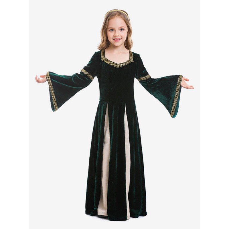 Kids Carnival Costumes12 Century Royal Kid Dress With Headwear Mardi Gras Halloween