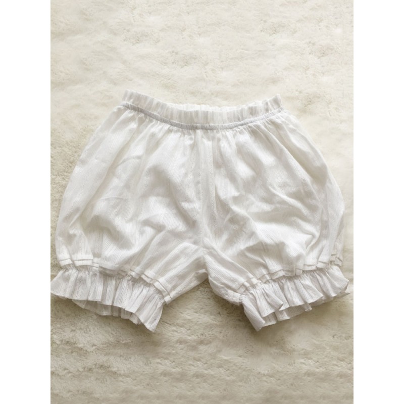 Sweet Lolita Bloomers Jacquard Loose White Lolita Pant