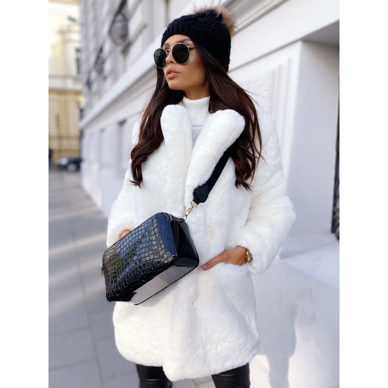 Women Plush Faux Fur Coat Winter Midi Outerwear Casual Street Wear Field