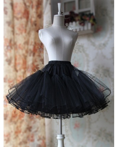 Black White A-line Organza Lolita Petticoat Daily Casual