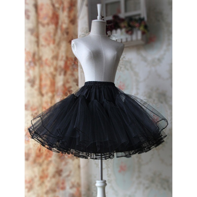 Black White A-line Organza Lolita Petticoat Daily Casual