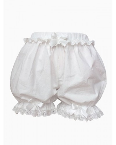 White Lolita Bloomers Lace Loose Lolita Shorts Tea Party