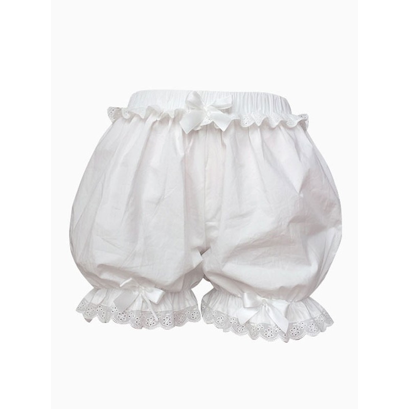 White Lolita Bloomers Lace Loose Lolita Shorts Tea Party