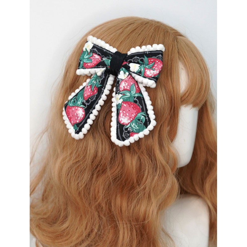 Lolita Headdress Black Polyester Fiber Headband Bowknot Lolita Hair Accessories