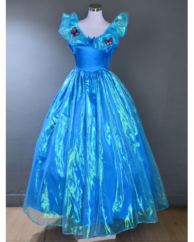 Women Blue Costumes Butterfly Polyester Dress Marie Antoinette Costume 's 18th Century Costume Tunic Royal Retro