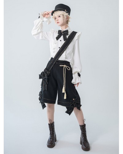 【Pre-sell】 Lolita Ouji Fashion Long Sleeves Bows Ruffles Shirt Blouses Gothic Daily Casual Tea Party