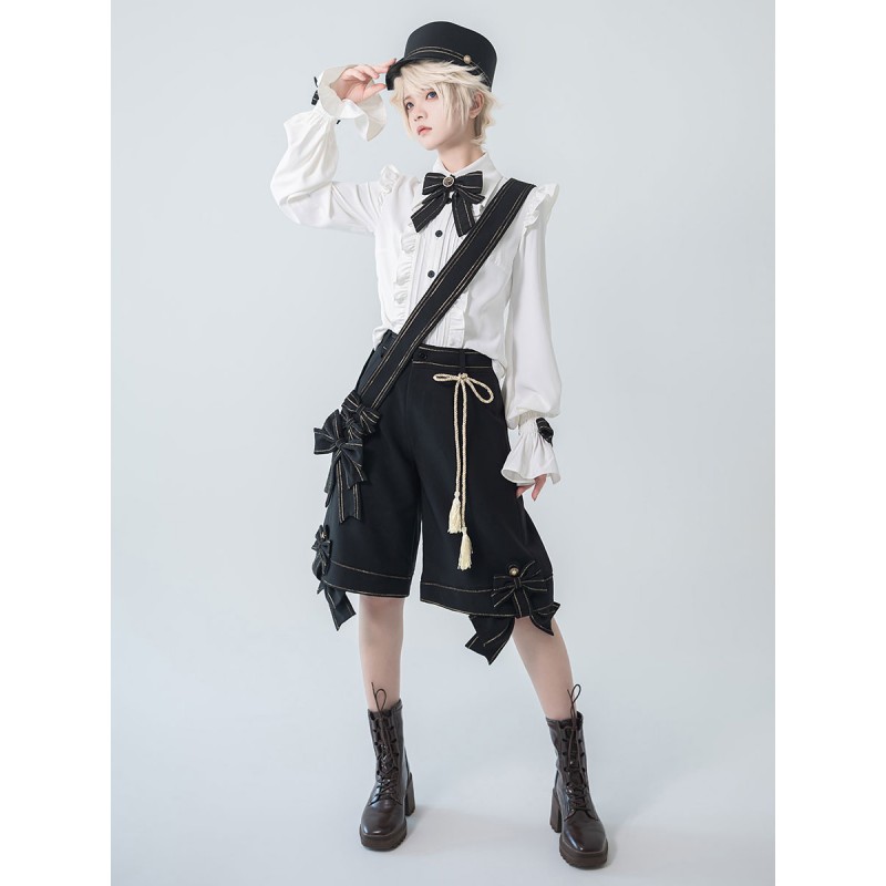 【Pre-sell】 Lolita Ouji Fashion Long Sleeves Bows Ruffles Shirt Blouses Gothic Daily Casual Tea Party