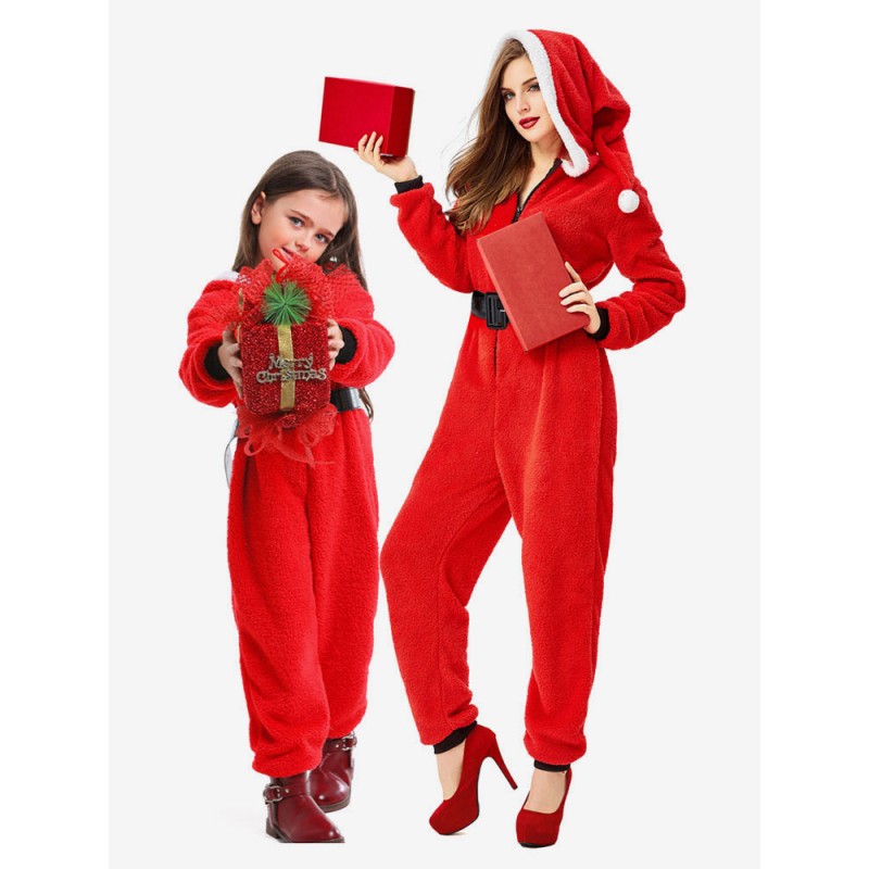 Unisex Kigurumi Pajamas Onesie Christmas Red Winter Sleepwear Animal Costume Halloween Onesie Pajamas Jumpsuit