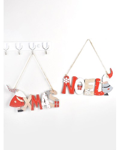 Christmas Holiday Decorations Wood Santa Claus Alphabet Listing Accessories