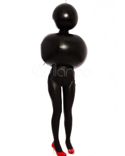 Trendy Black Air Inflation Latex Clothes Bodysuit