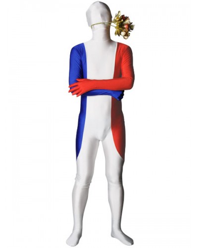 Carnival Flag Of France Full Body Spandex Suit Zentai Suit Carnival Bodysuit