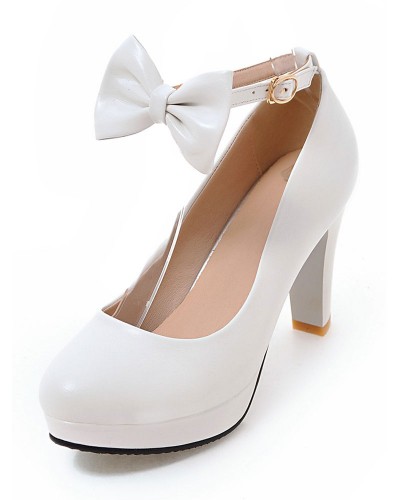 Classic Lolita Pumps Bow Ankle Strap Platform Lolita Heels Daily Casual