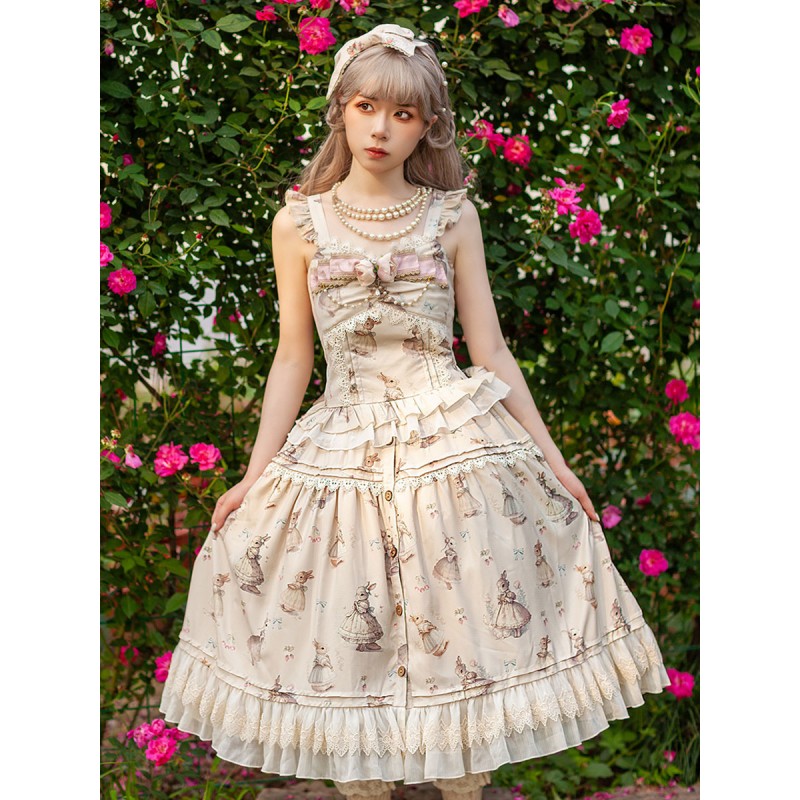 Lolita Specials Lolita Top Vest Costumes Classic Light Apricot Sleeveless Classic  Traditional