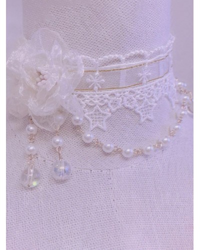 Lolita White Lace Chains Choker Polyester Fiber Miscellaneous Accessories Sweet ROCOCO Daily Casual Tea Party