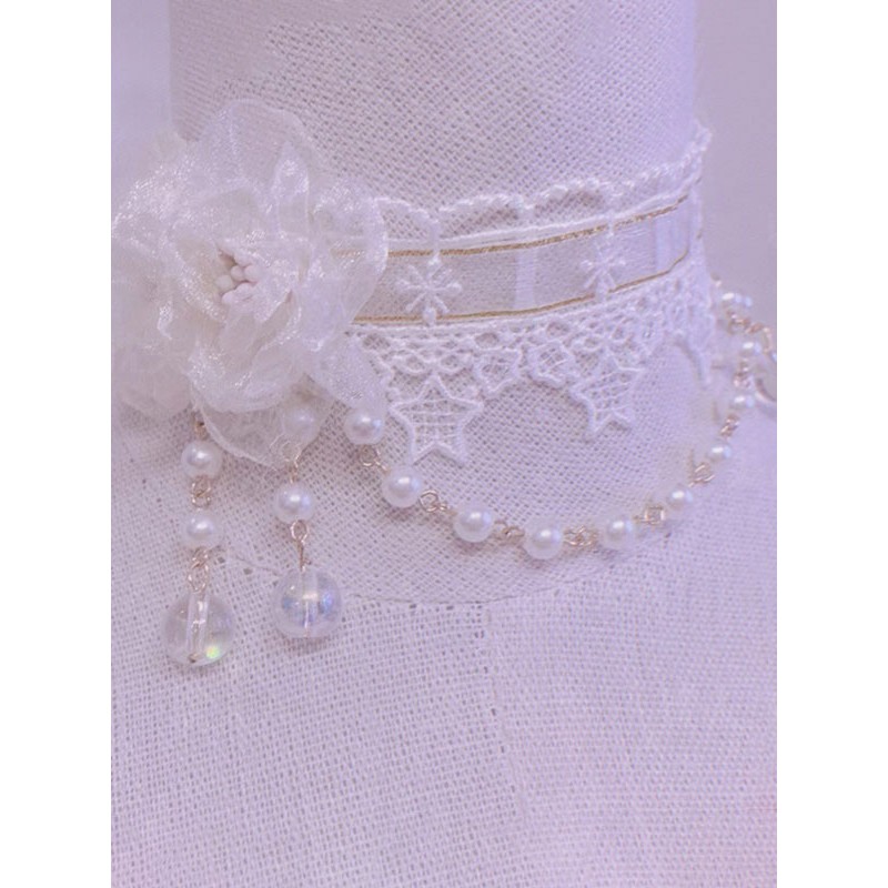 Lolita White Lace Chains Choker Polyester Fiber Miscellaneous Accessories Sweet ROCOCO Daily Casual Tea Party