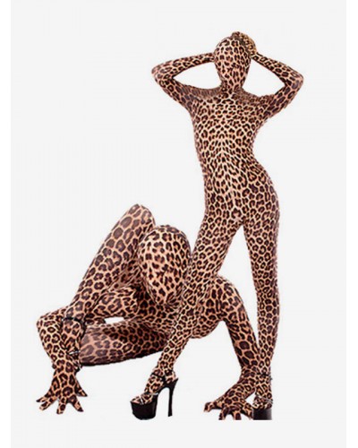 Leopard Lycra Spandex Suit Halloween Animal Full Bodysuit Costume