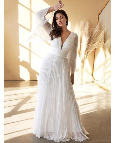 Birthday V-Neck Long Sleeves Midi Dress Maxi Party