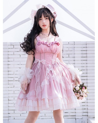 Sweet Lolita Dress Polyester Sleeveless Jumper Dress