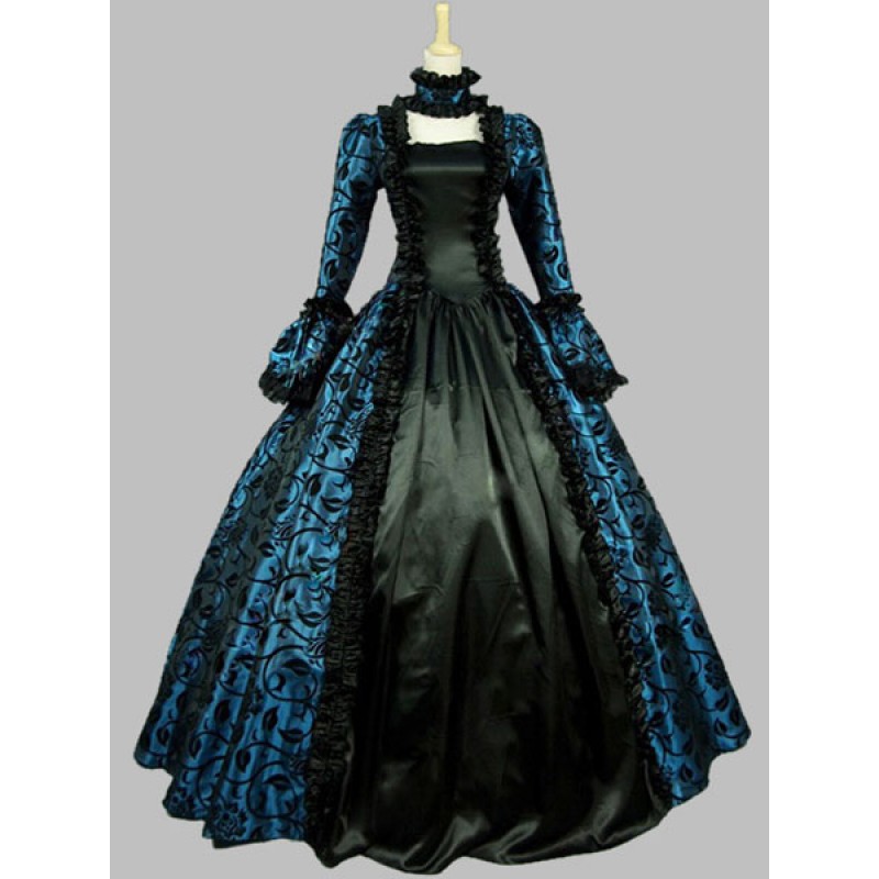 Women Victorian Dress Costume 's Lace Ruffles Green Marie Antoinette Long Sleeves Victoria Era Clothing Party Dresses Halloween Sets ROCOCO Baroque