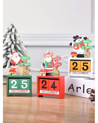 Christmas Holiday Decorations Assembled Wooden Painted Santa Claus Ornaments Children's Christmas Gifts Window Decoration Accessories