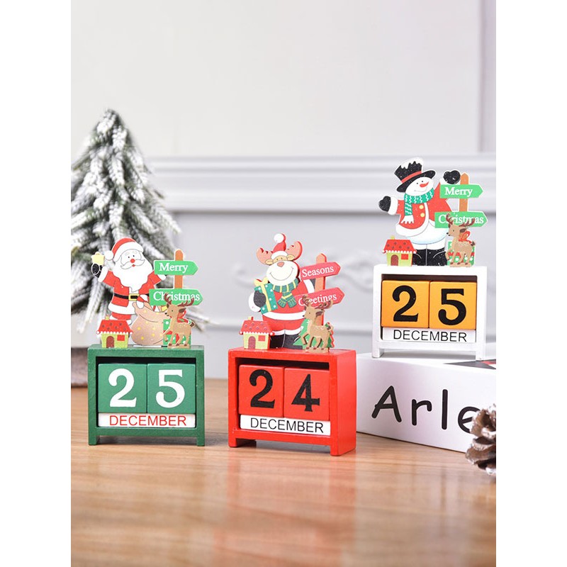 Christmas Holiday Decorations Assembled Wooden Painted Santa Claus Ornaments Children's Christmas Gifts Window Decoration Accessories