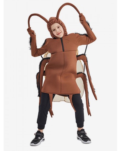 Kids Halloween Costumes Coffee Brown Polyester Cockroach Cosplay Jumpsuit Costume Holiday