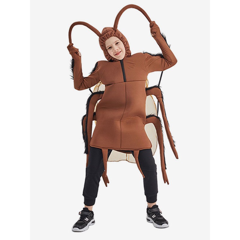 Kids Halloween Costumes Coffee Brown Polyester Cockroach Cosplay Jumpsuit Costume Holiday