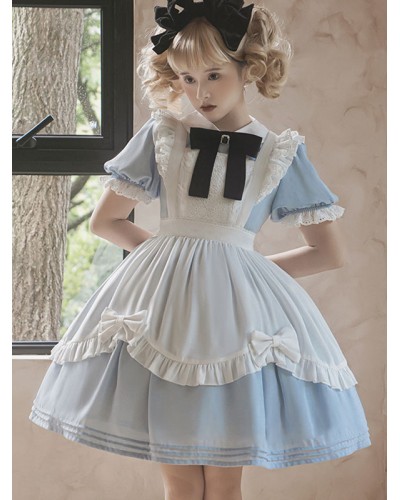 Sweet Lolita Dress Polyester Short Sleeves Lolita Dress