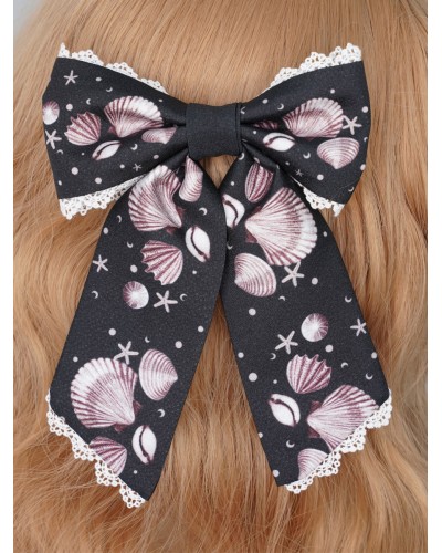 Sweet Lolita Headdress Black Polyester Fiber Bows Lolita Hair Accessories Head Flower