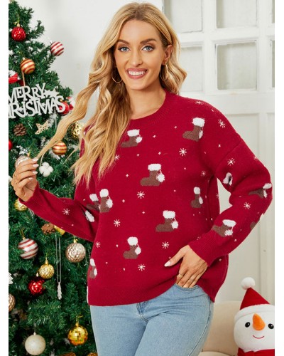 Women Christmas Pullover Sweater 2023 Knitted Tops Winter