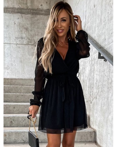 Birthday Sexy V-Neck Long Sleeves Midi Dress Mini Office  Career