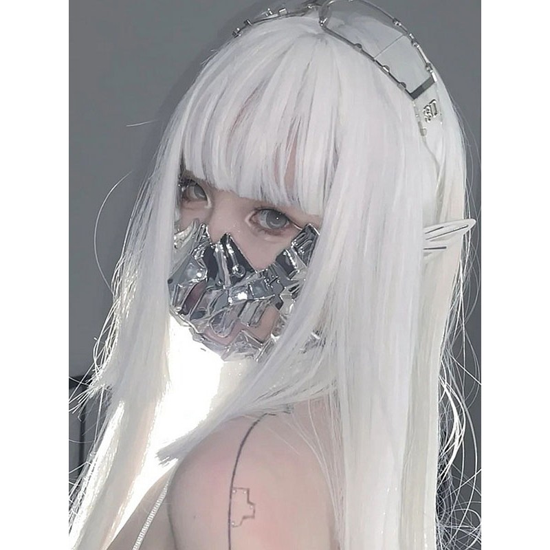 Lolita Wig White Long Heat-resistant Fiber Lolita Accessories Steampunk Gothic Daily Casual Tea Party