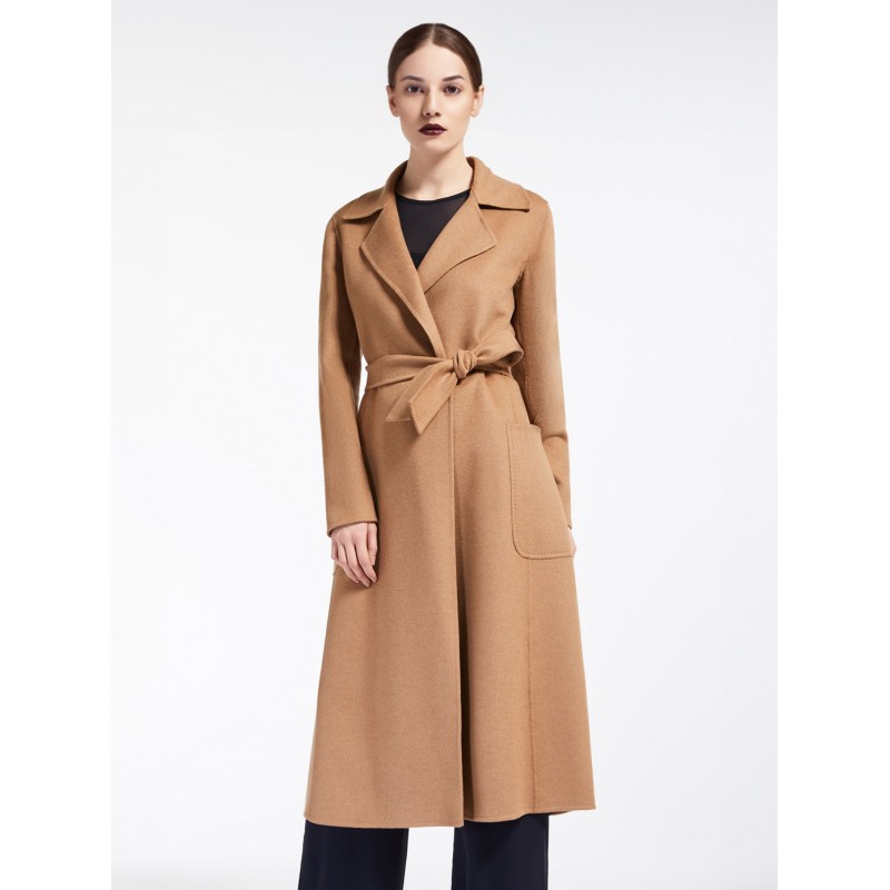 Women Outerwear Lapel Sash Plain Fall Winter Daily Coats Classic  Traditional Casual