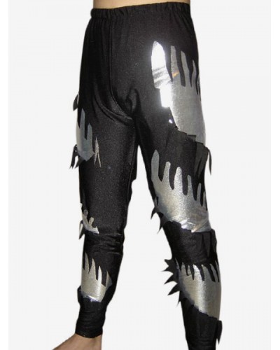 Black Silver Shiny Metallic Pants