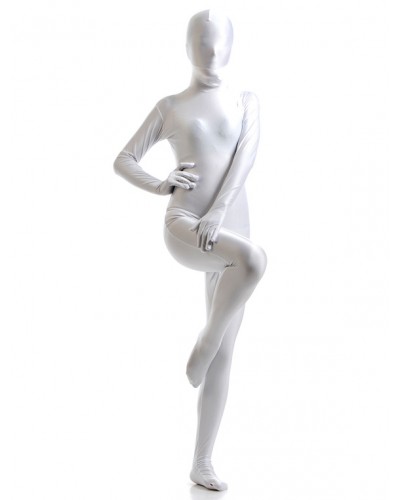 White Zentai Suit Adults Morph Suit Full Body Lycra Spandex Bodysuit