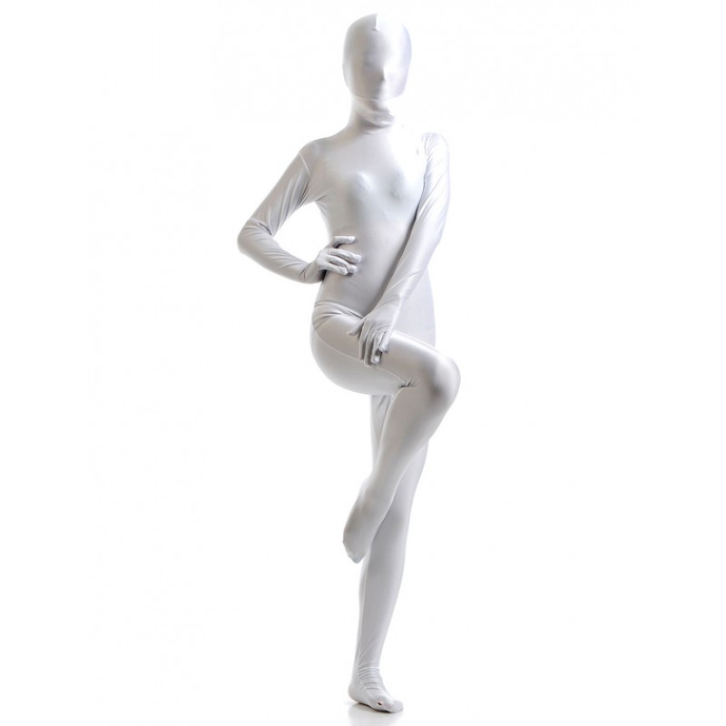 White Zentai Suit Adults Morph Suit Full Body Lycra Spandex Bodysuit