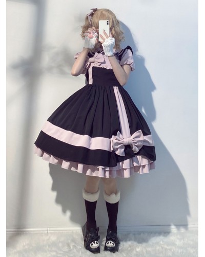 Sweet Lolita Dress Polyester Sleeveless Sweet Jumper Lolita Dress