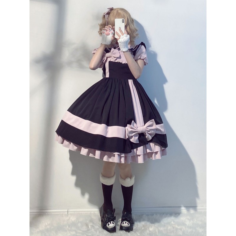 Sweet Lolita Dress Polyester Sleeveless Sweet Jumper Lolita Dress