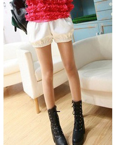 Cute White Cotton Lolita Bloomers Shirring Leggings Lovely Party