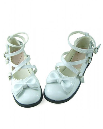 Sweet Lolita Shoes Low Heels With Bows And Trim