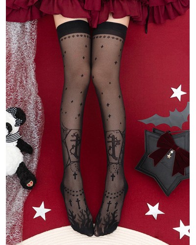 Lolita Stocking Black Accessory Polyester Lace Lolita Accessories Gothic Daily Casual