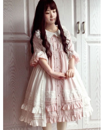 Lolita Cover Ups V Neck Sleeveless Lace Ruffles White Lolita Cover Up Sets Sweet Tea Party