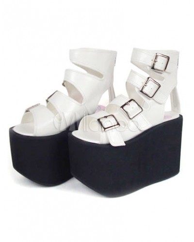 Gorgeous White 4 3/4'' High Heel Lolita Shoes